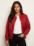 Isla | Women's Utility Bomber Jacket, Satin-Finish Autumn Jacket
