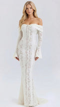 Verity Lace Off-Shoulder Maxi Dress - front view