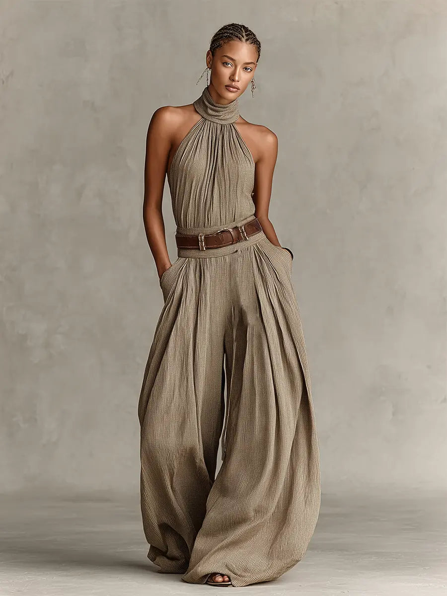 Winnie Halter Neck Wide-Leg Jumpsuit - view 2