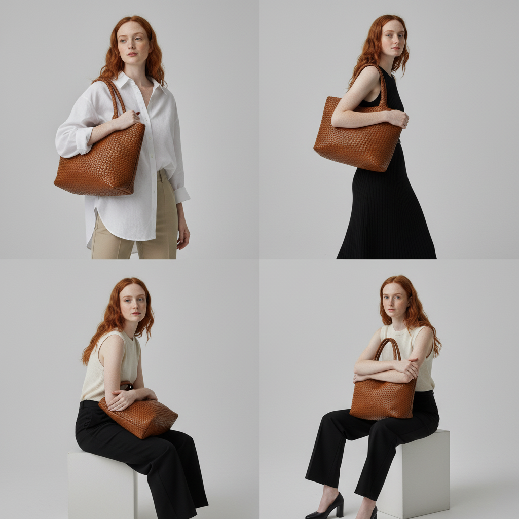 Lana Woven Faux Leather Tote – view 3