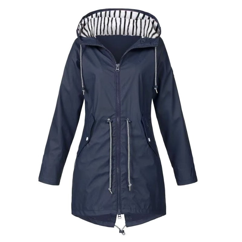 Lorraine | Women's Hooded Lightweight Raincoat, Water-Resistant Windproof Coat