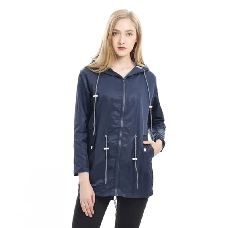 Lorraine | Women's Hooded Lightweight Raincoat, Water-Resistant Windproof Coat