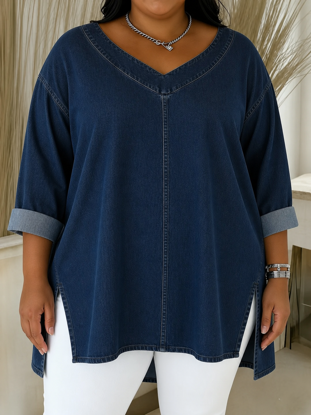 Lucy – Stylish Denim Top – view 4