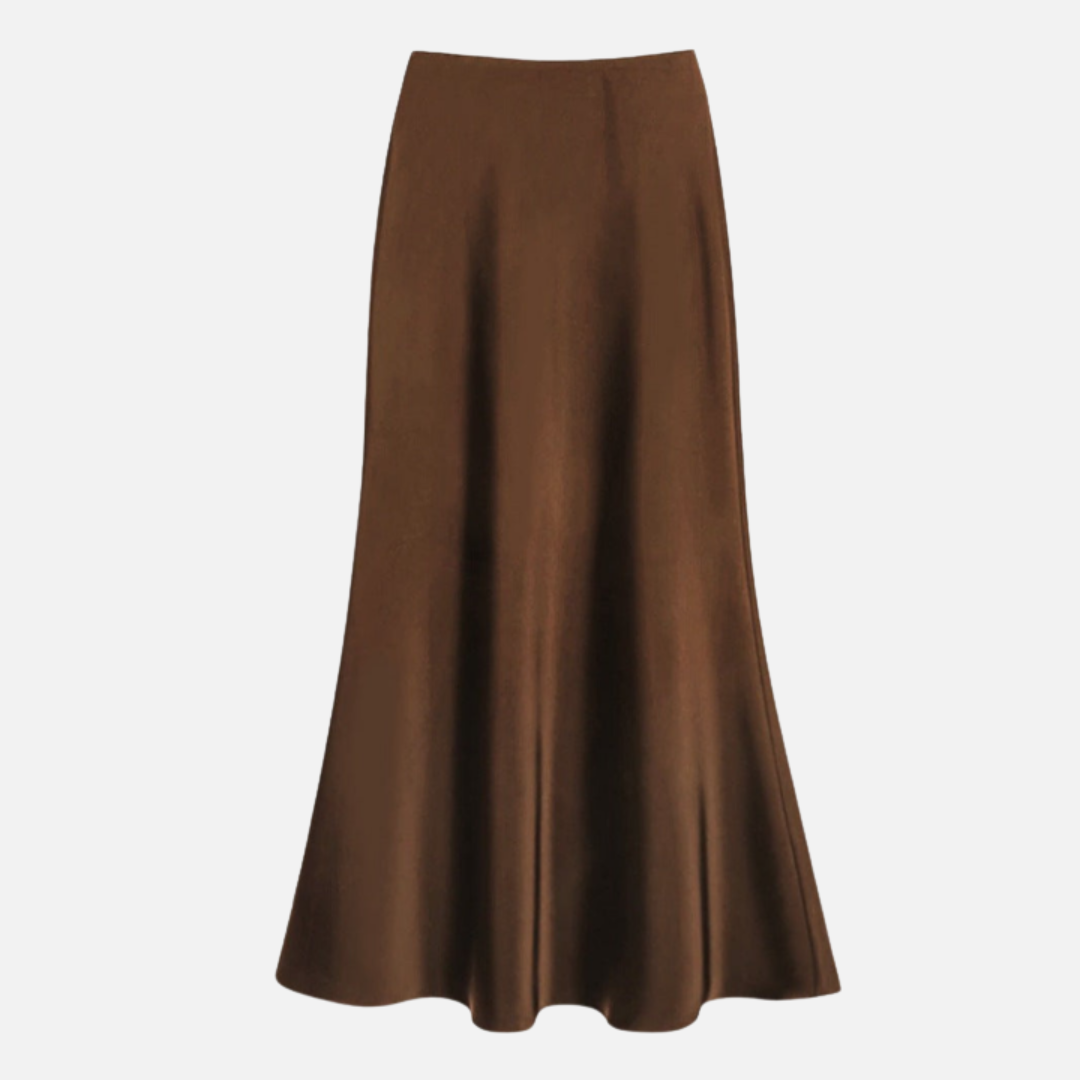 Marisol – Sheeny Satin Bias Cut Long Skirt for Women – view 10
