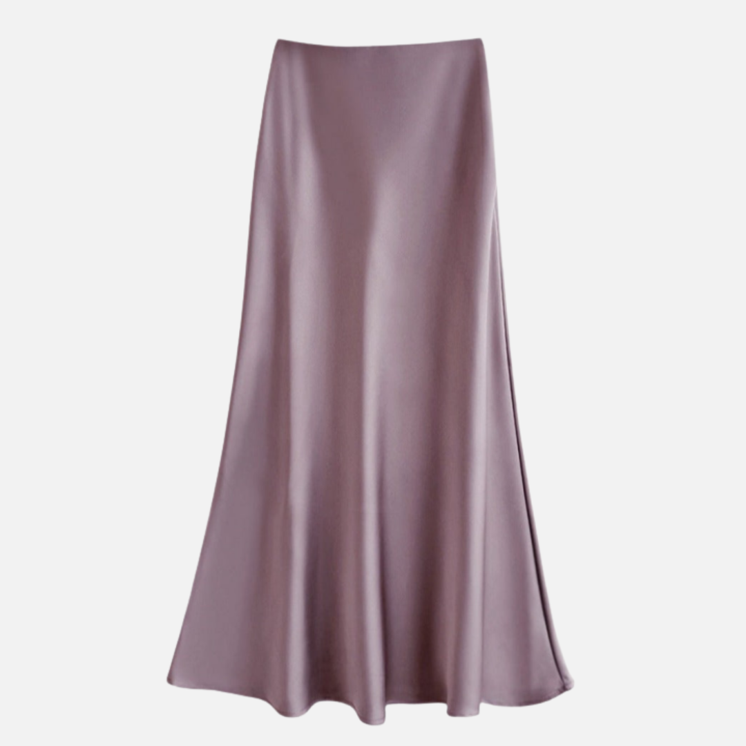 Marisol – Sheeny Satin Bias Cut Long Skirt for Women – view 11