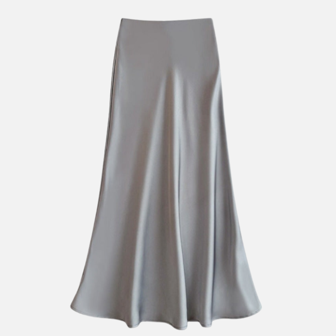 Marisol – Sheeny Satin Bias Cut Long Skirt for Women – view 12
