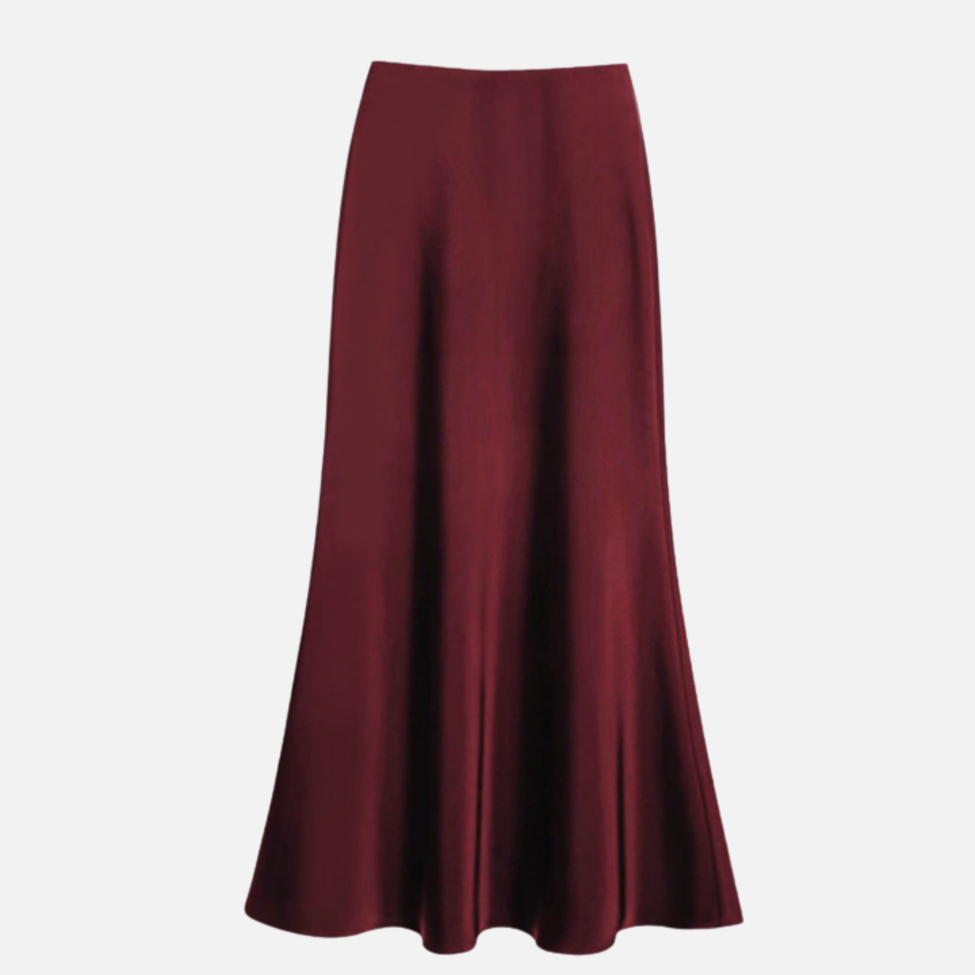 Marisol – Sheeny Satin Bias Cut Long Skirt for Women – view 4