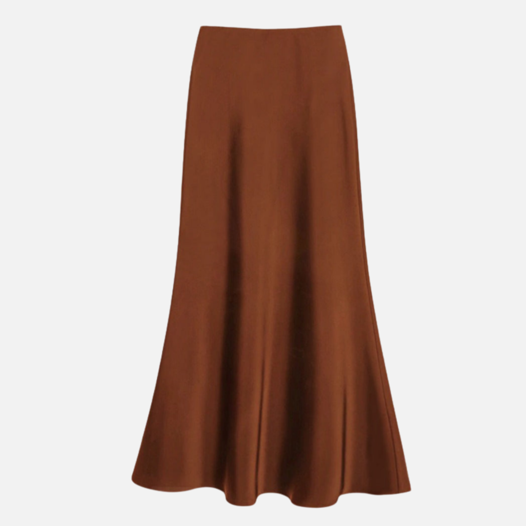 Marisol – Sheeny Satin Bias Cut Long Skirt for Women – view 7