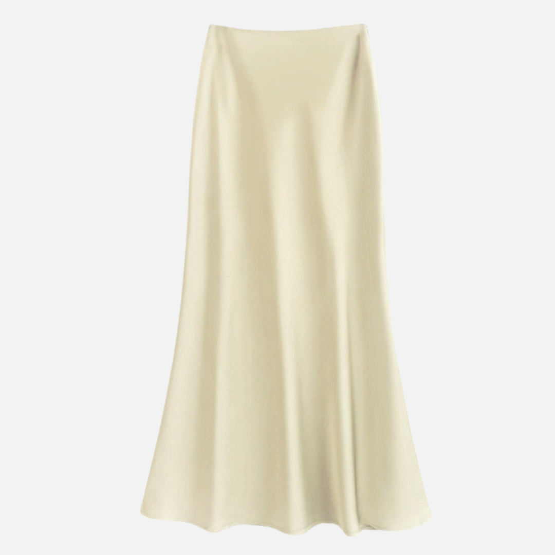Marisol – Sheeny Satin Bias Cut Long Skirt for Women – view 8
