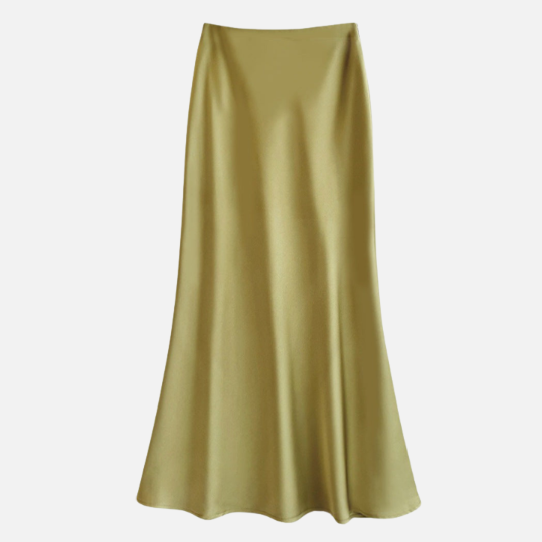 Marisol – Sheeny Satin Bias Cut Long Skirt for Women – view 9
