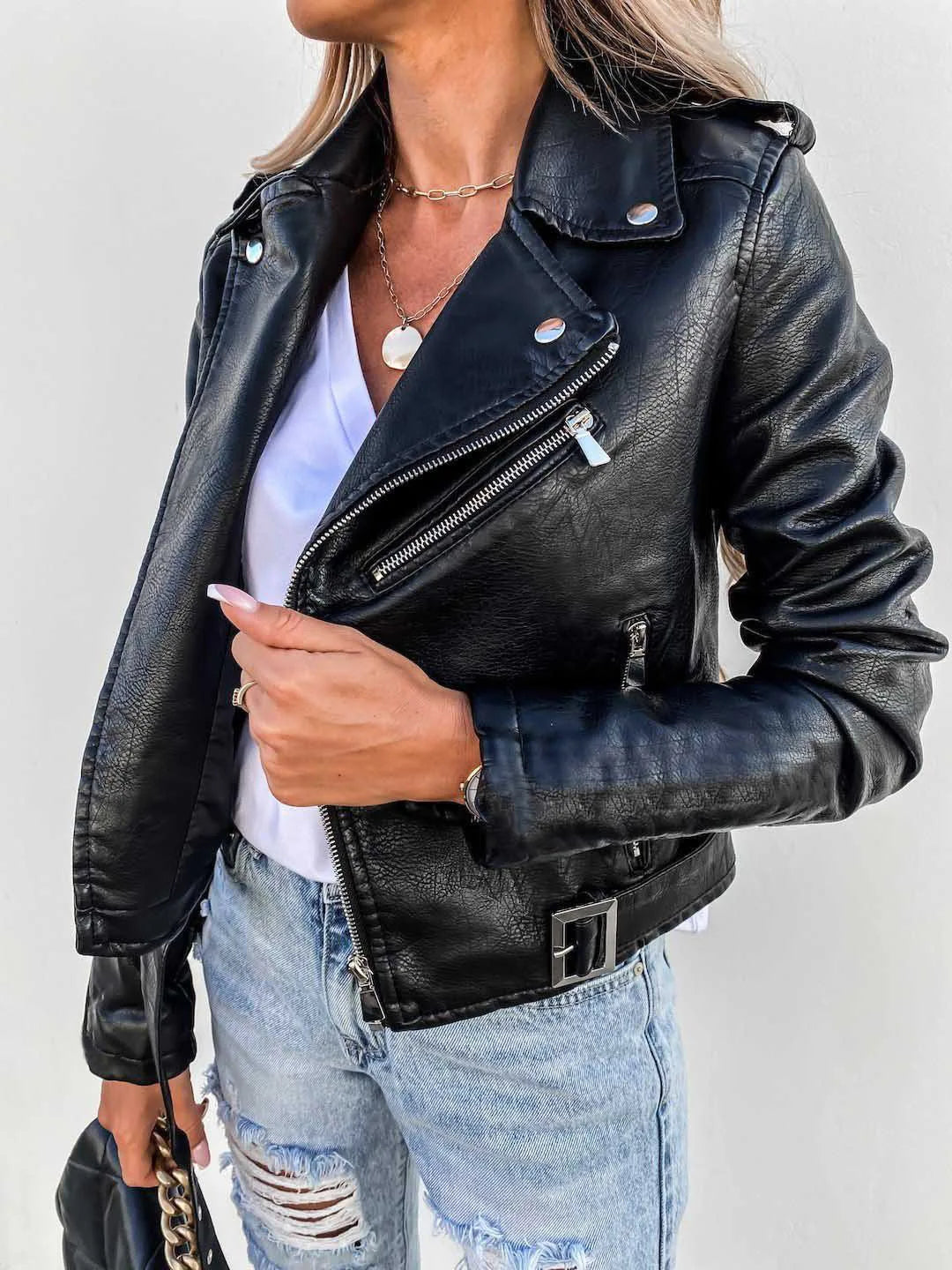Maxine Women's Classic Faux Leather Jacket