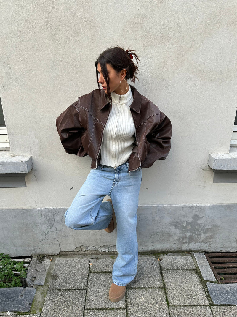 Naliyah – Oversized Windbreaker Jacket with Contrast Stitching for Women – view 15