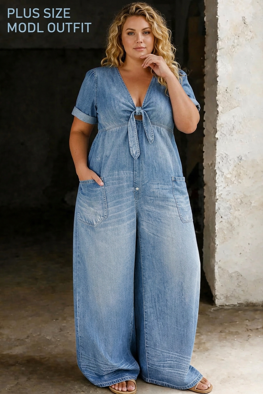 Nerissa – V Neck Short Sleeve Jumpsuit – view 2