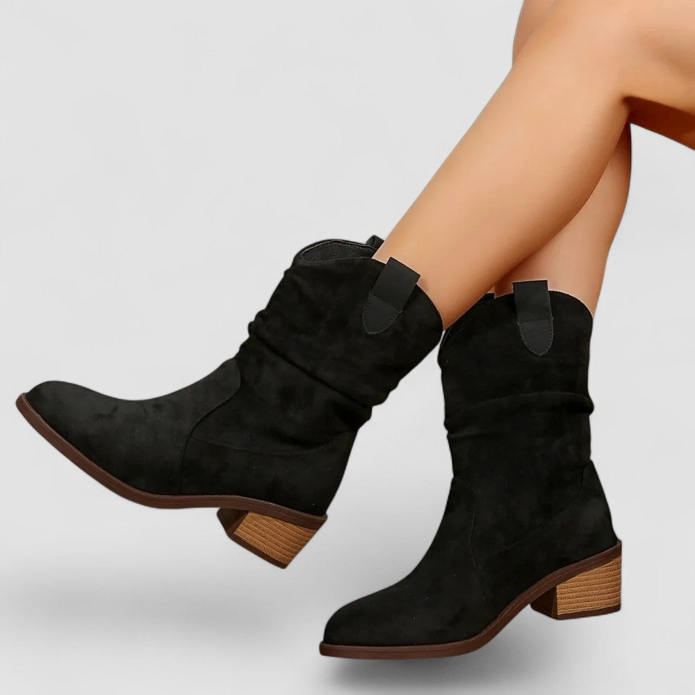 Rachy – Gel Cushioned Ankle Boots with Stacked Heel for Women – view 8