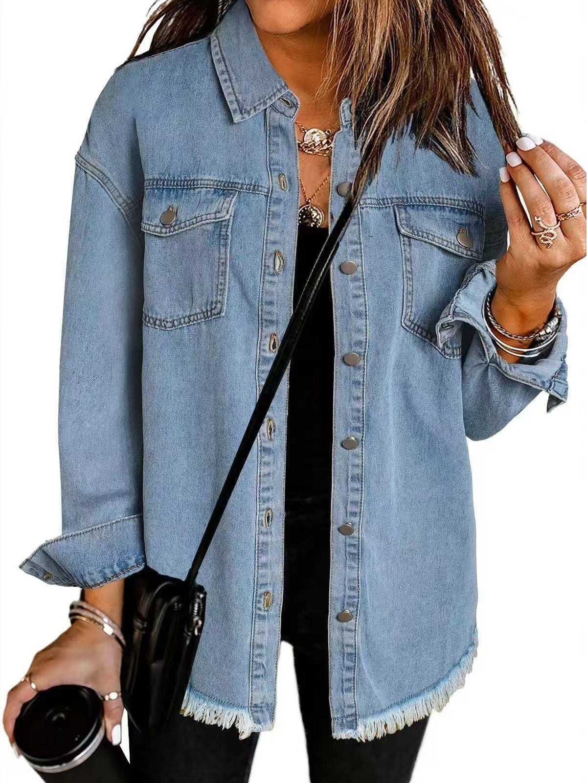 Roxane – Everyday Denim Jacket with Chest Pockets for Women – view 2