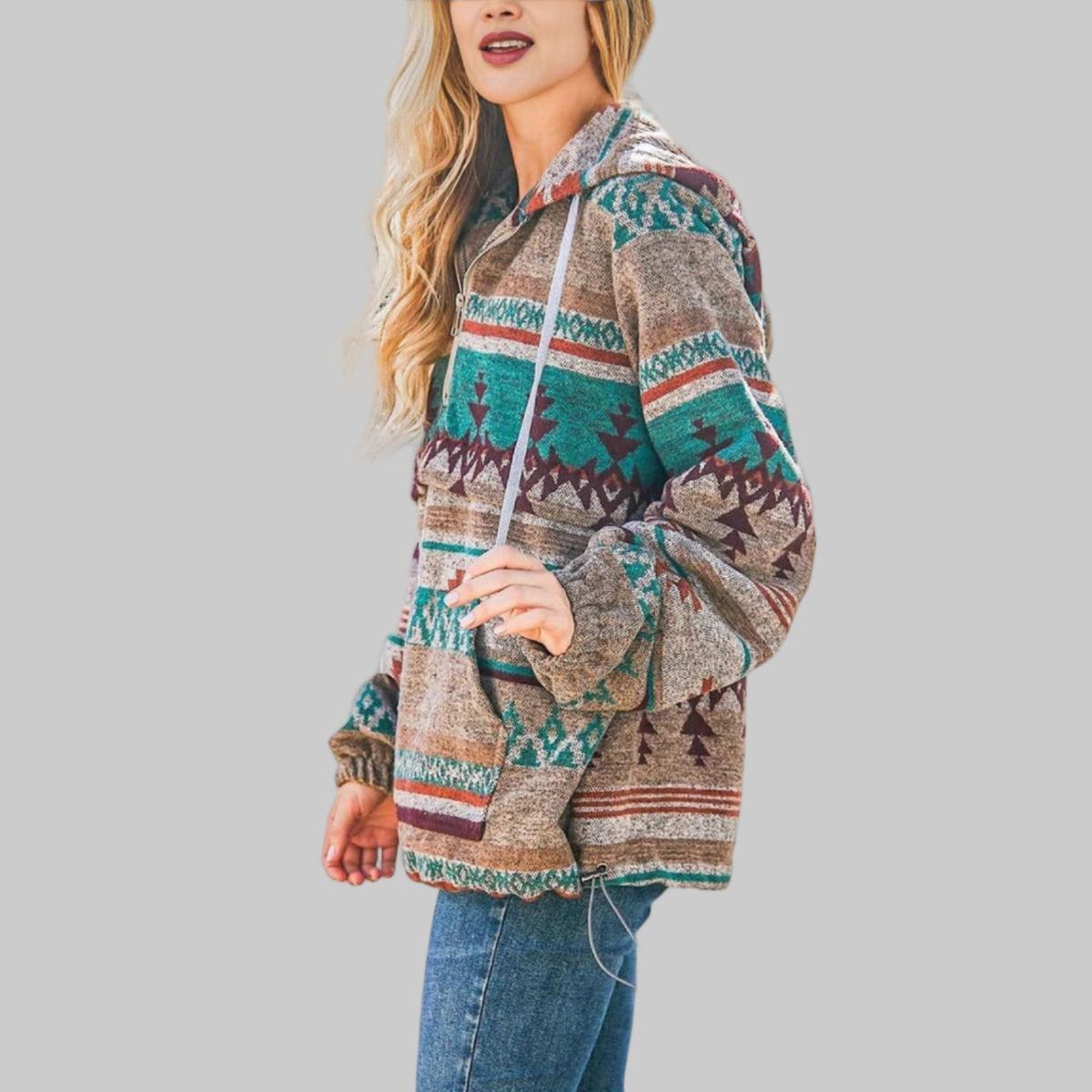 Saku – Oversized Zip Up Hoodie with Plush Soft Finish for Women – view 4