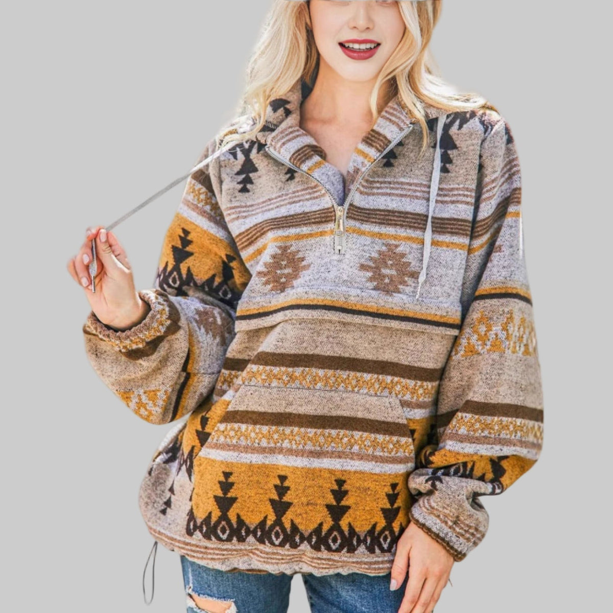 Saku – Oversized Zip Up Hoodie with Plush Soft Finish for Women – view 5