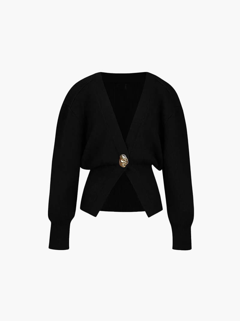 Yasmin Button Front V Neck Slim Fit Cardigan - view 3
