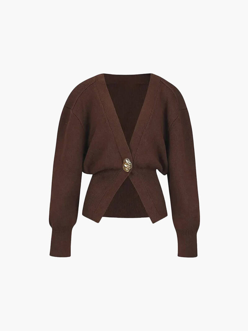 Yasmin Button Front V Neck Slim Fit Cardigan - view 4