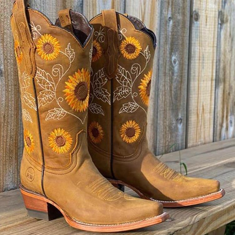 Juliette Western Square Toe Boots - front view