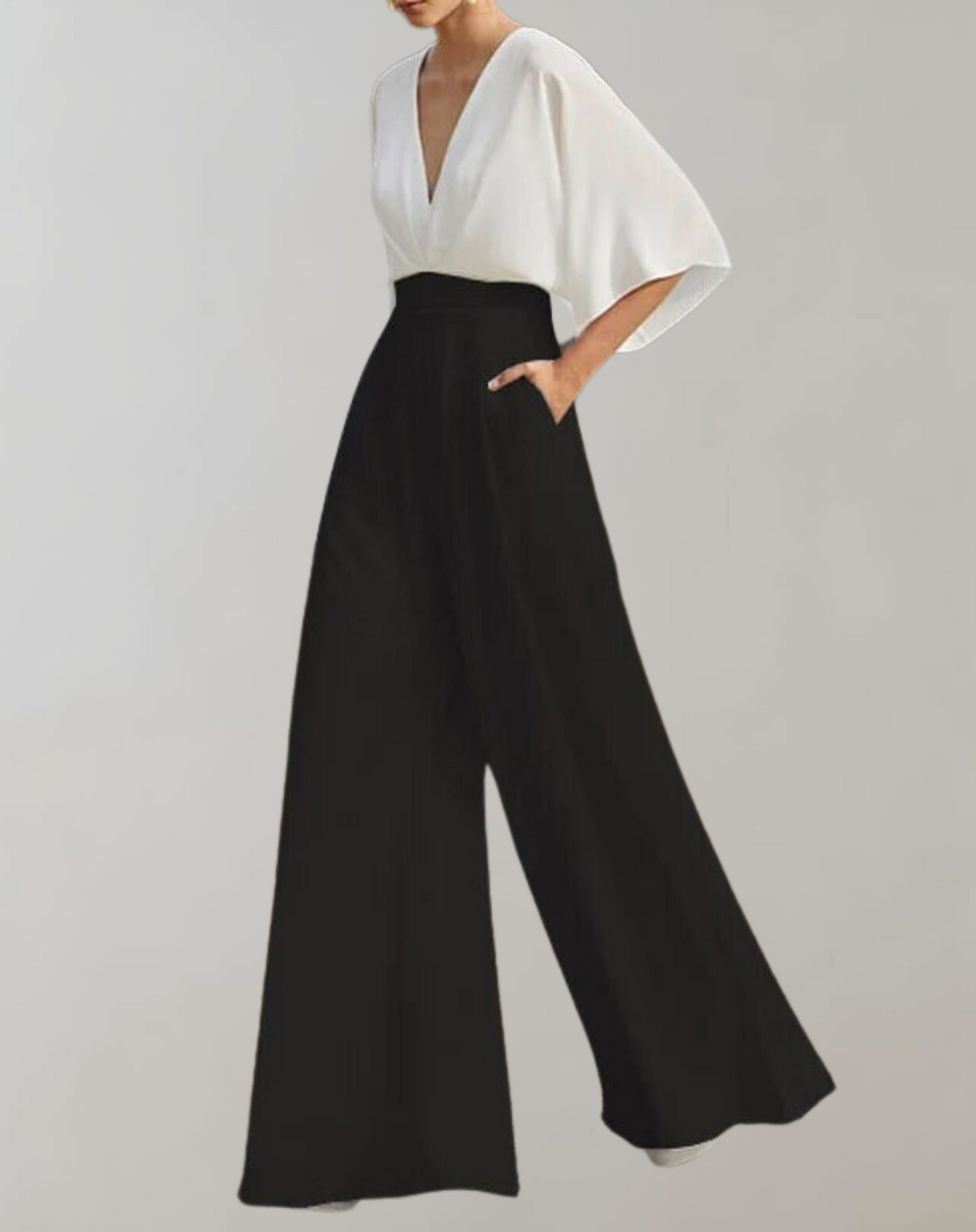 Suzette Women's Wide Leg V-Neck Jumpsuit – view 10