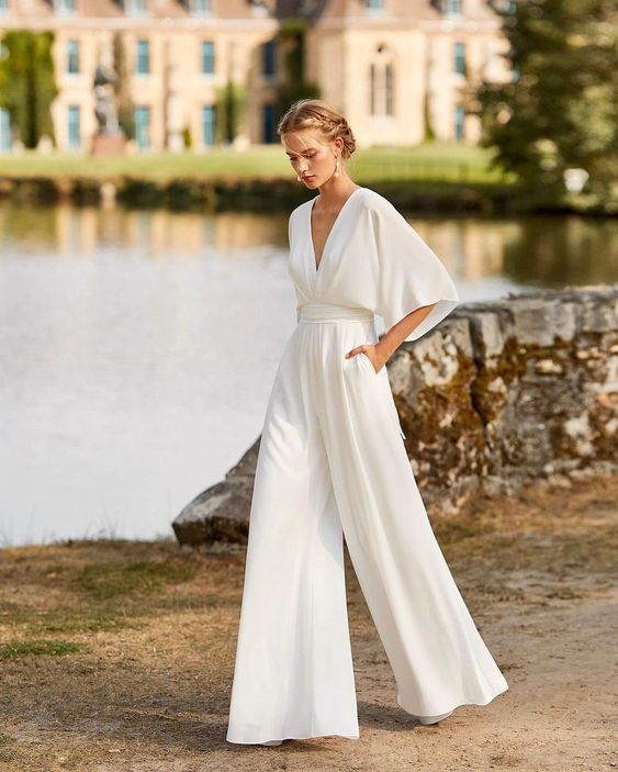 Suzette Women's Wide Leg V-Neck Jumpsuit – view 4
