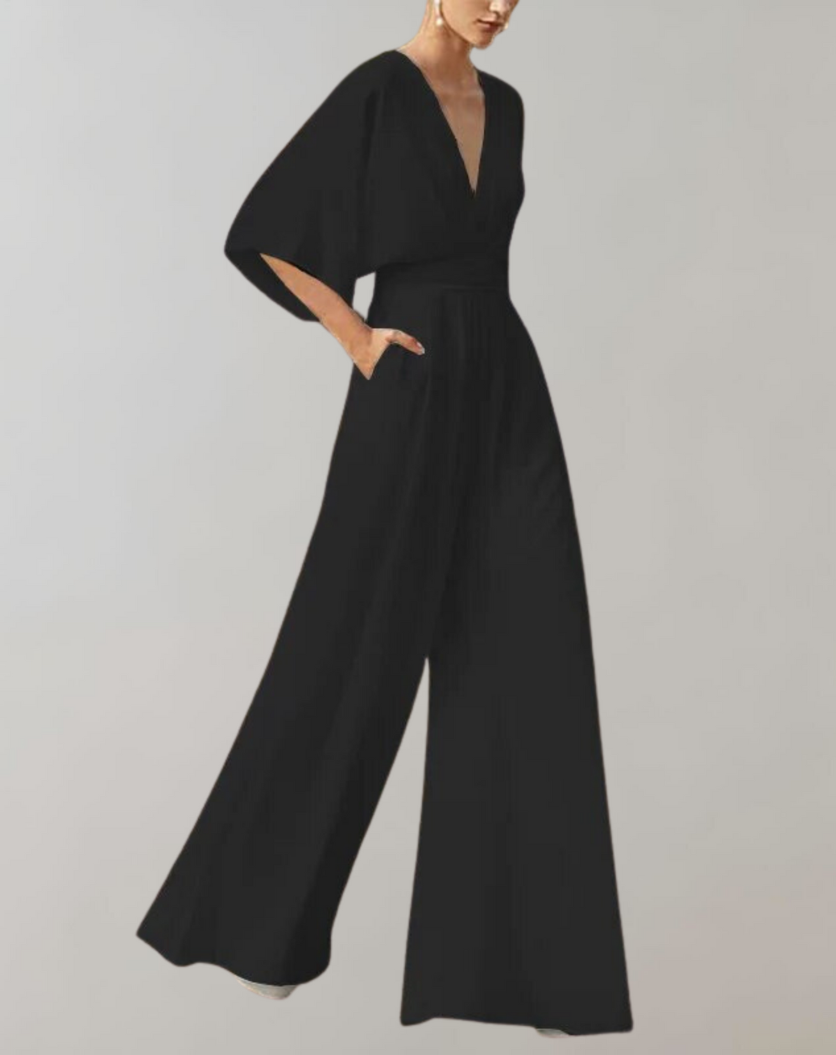 Suzette Women's Wide Leg V-Neck Jumpsuit – view 6