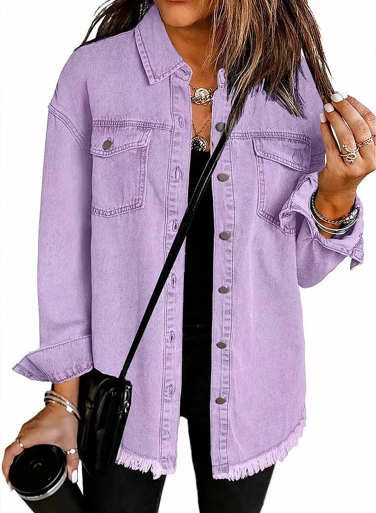 Sylvette – Laundered Oversized Denim Overshirt Jacket for Women – view 10