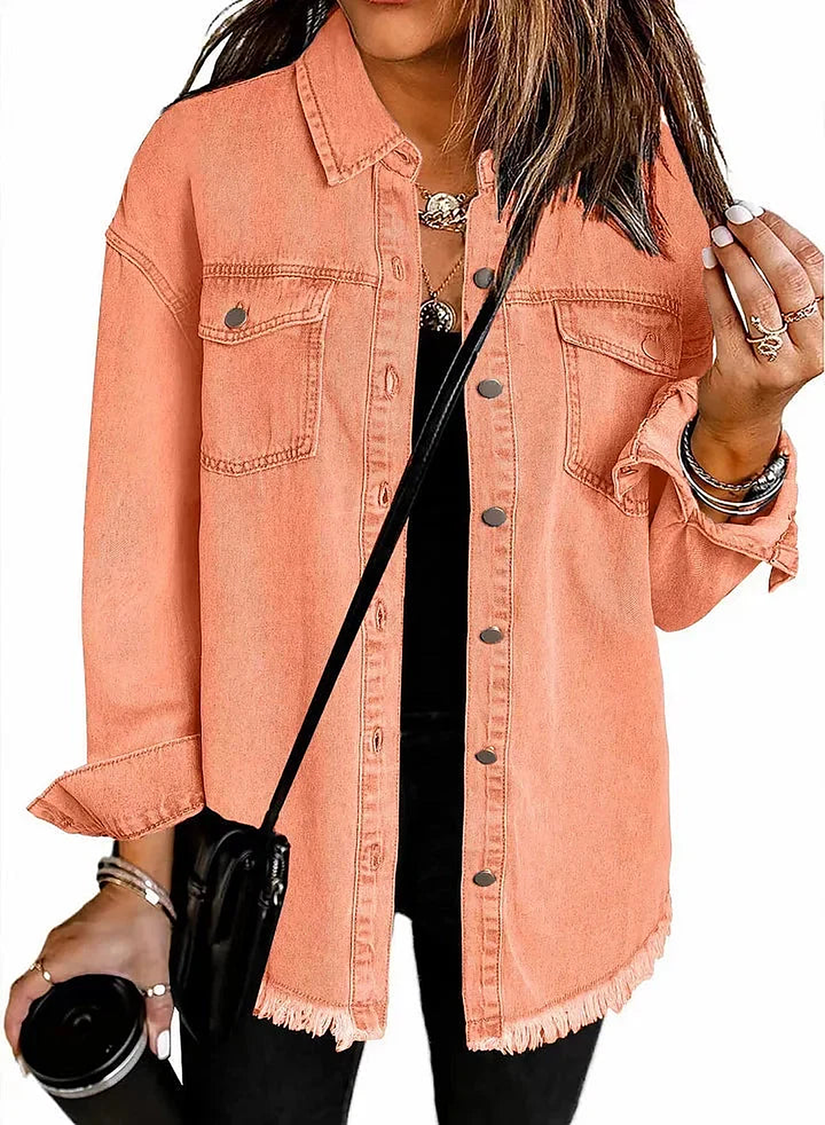 Sylvette – Laundered Oversized Denim Overshirt Jacket for Women – view 12