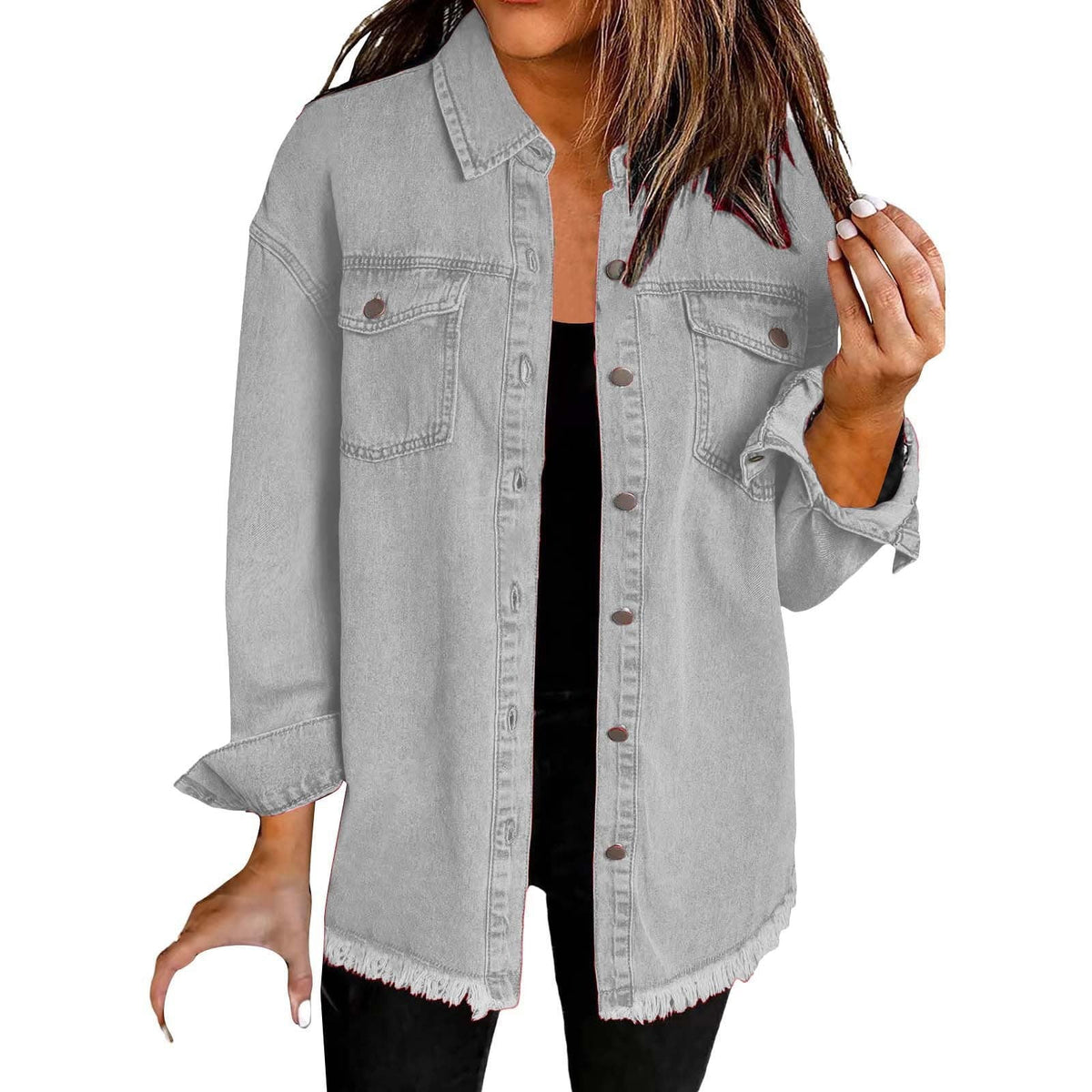 Sylvette – Laundered Oversized Denim Overshirt Jacket for Women – view 13