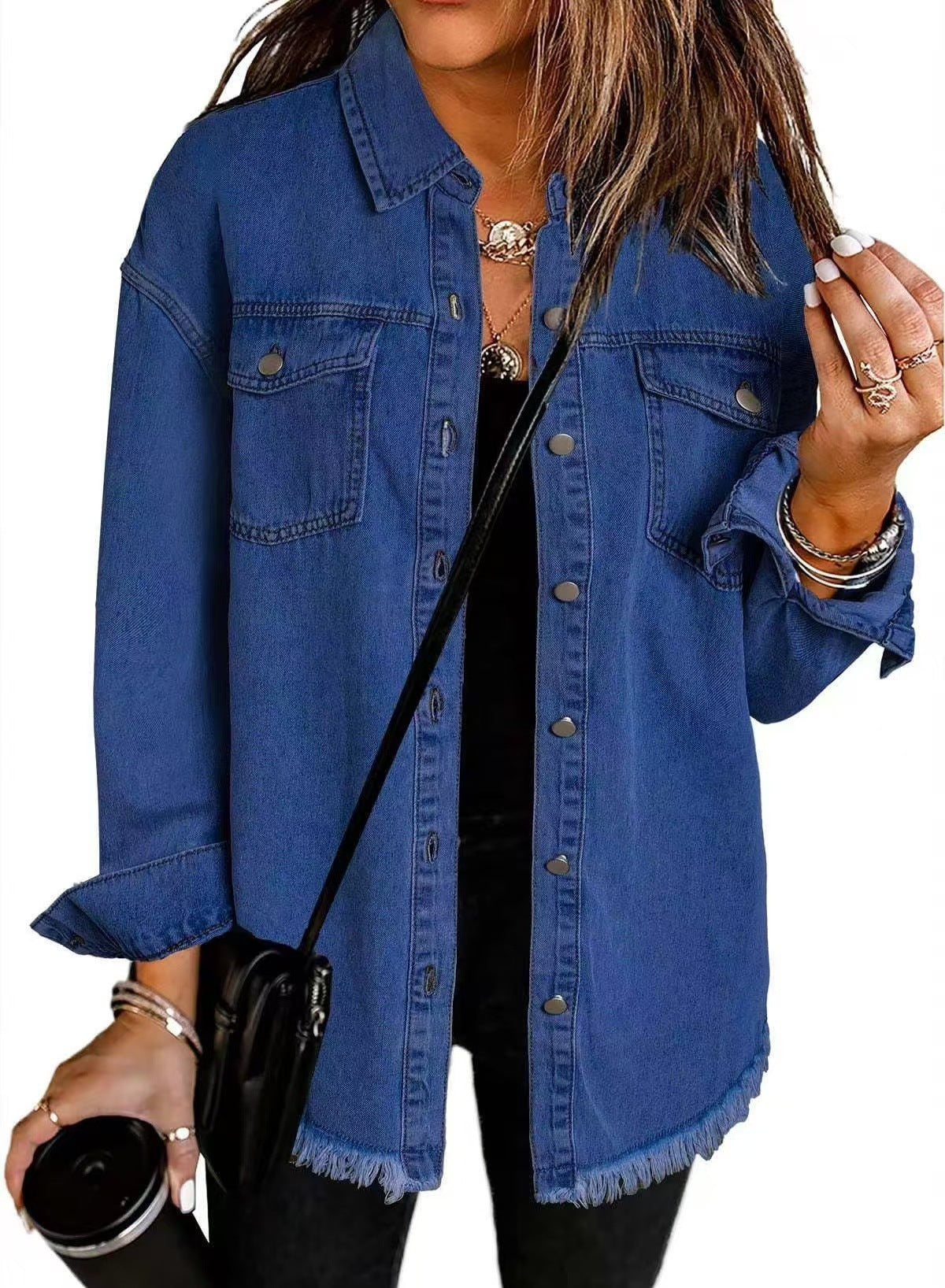 Sylvette – Laundered Oversized Denim Overshirt Jacket for Women – view 3