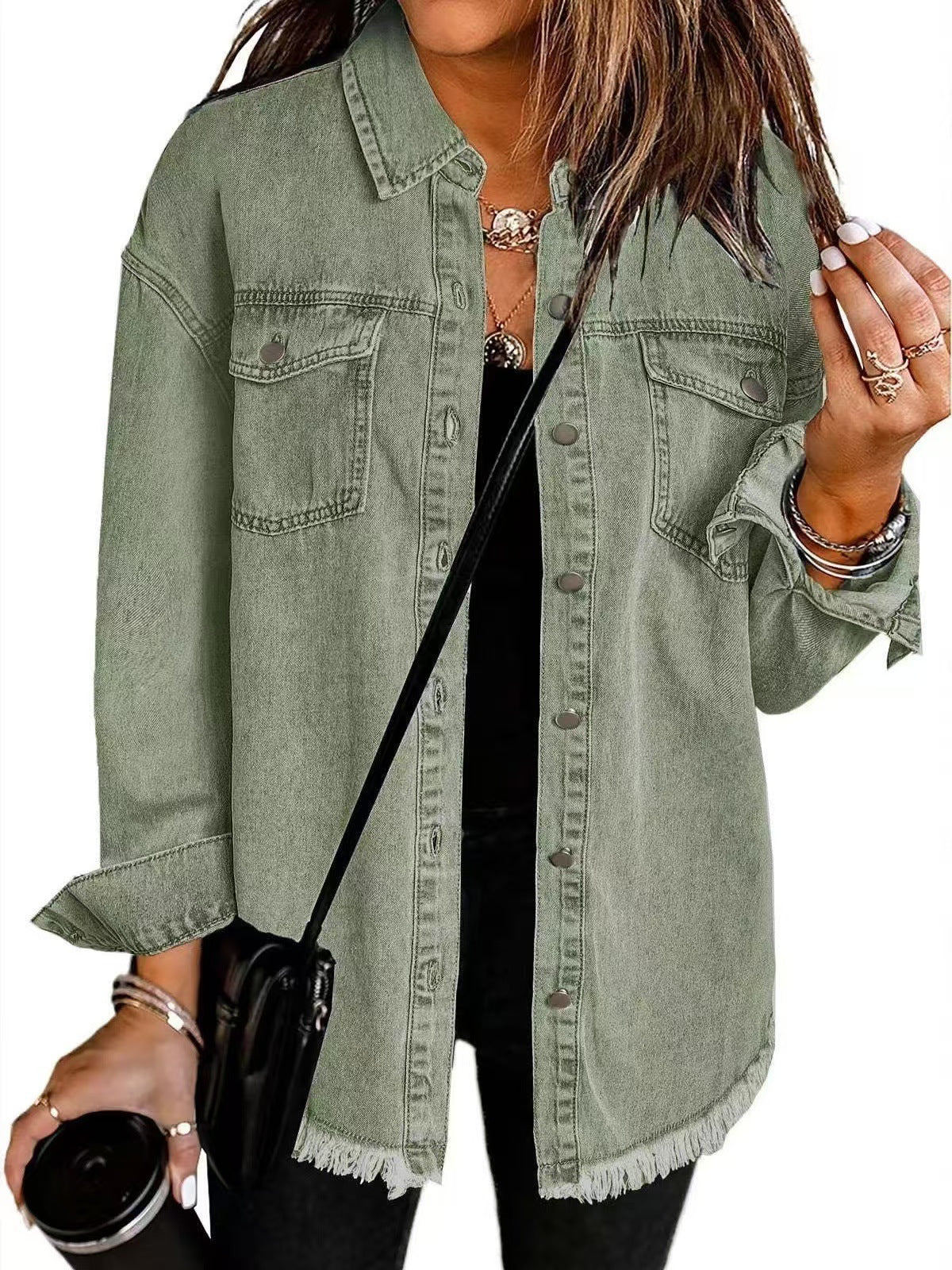 Sylvette – Laundered Oversized Denim Overshirt Jacket for Women – view 4