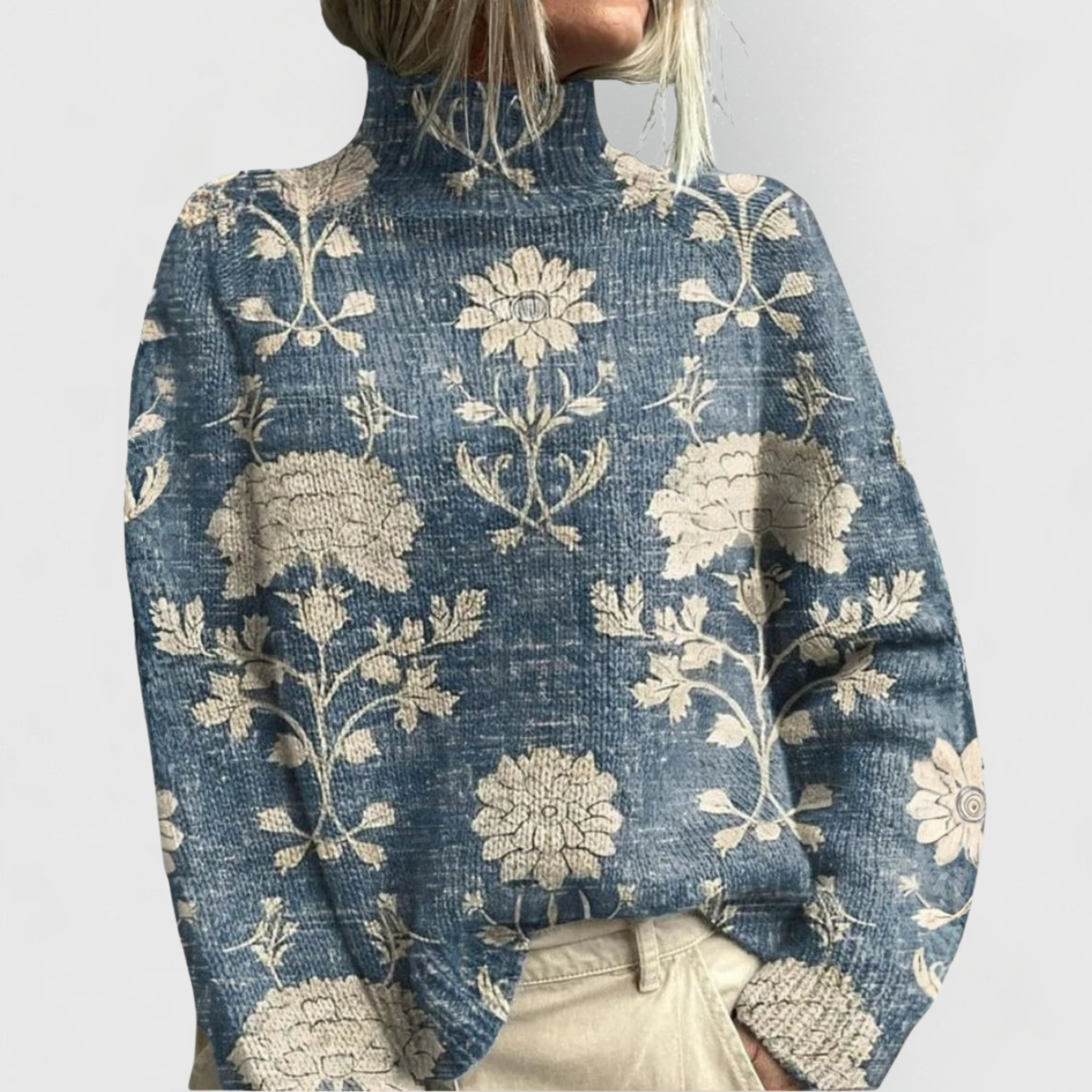 Women's Knit Sweater Turtleneck Relaxed Fit