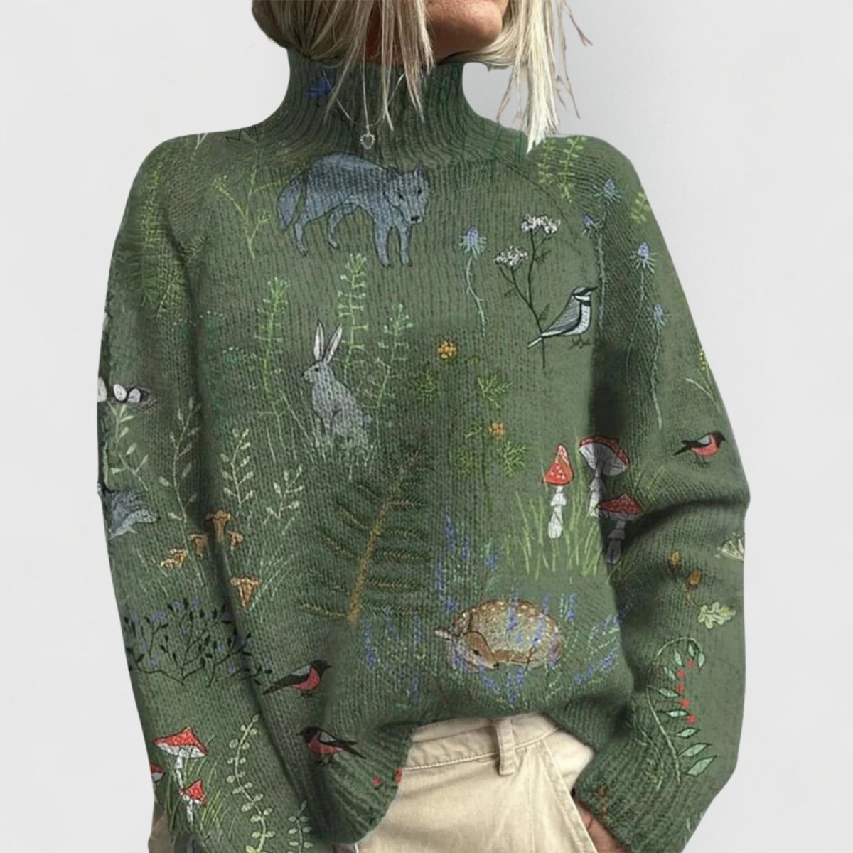 Women's Knit Sweater Turtleneck Relaxed Fit – view 2