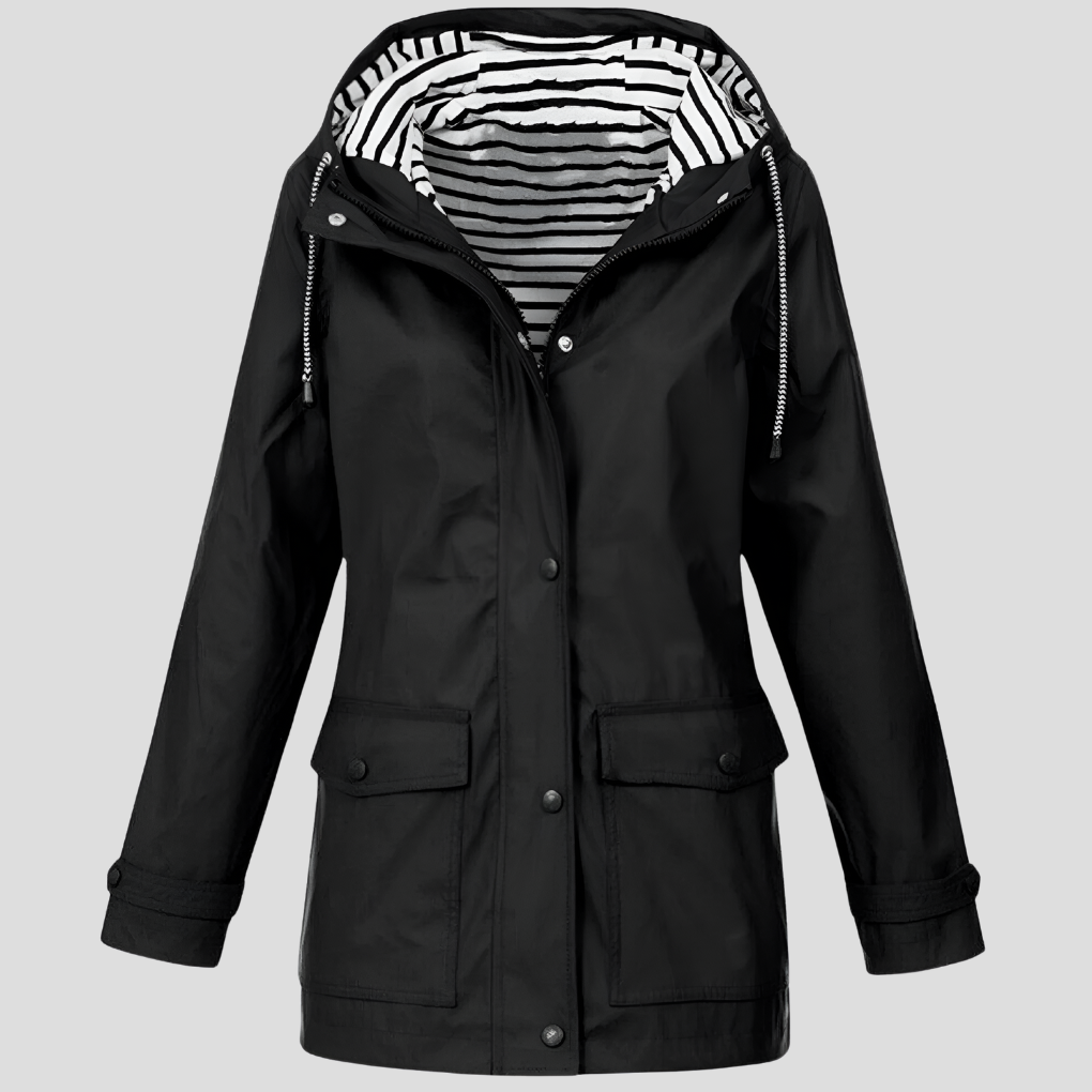 Women's Water-Resistant Wind-Resistant Hooded Jacket – view 3