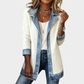 Women's Knit Cardigan Button Front Denim Ribbed