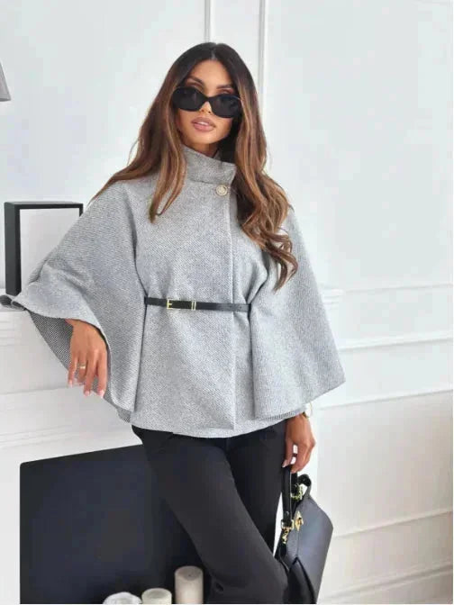 Women's Belted Poncho with Flared Sleeves – view 3