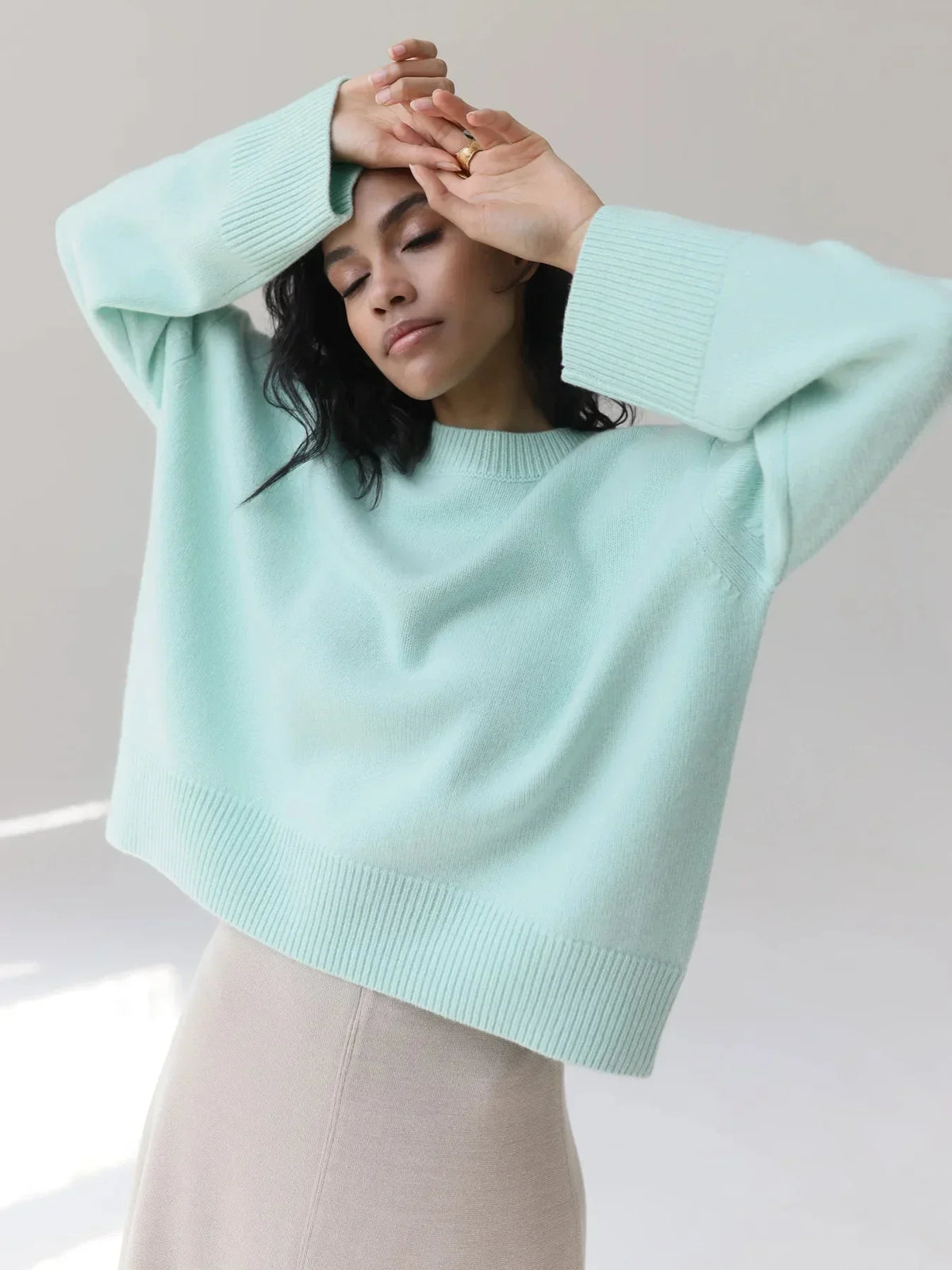 Women's Crew Neck Jumper with Oversized Fit – view 11