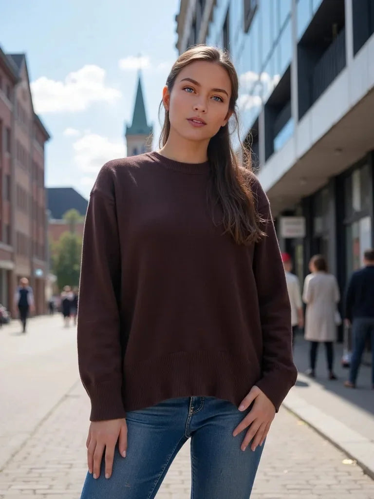 Women's Crew Neck Jumper with Oversized Fit – view 12