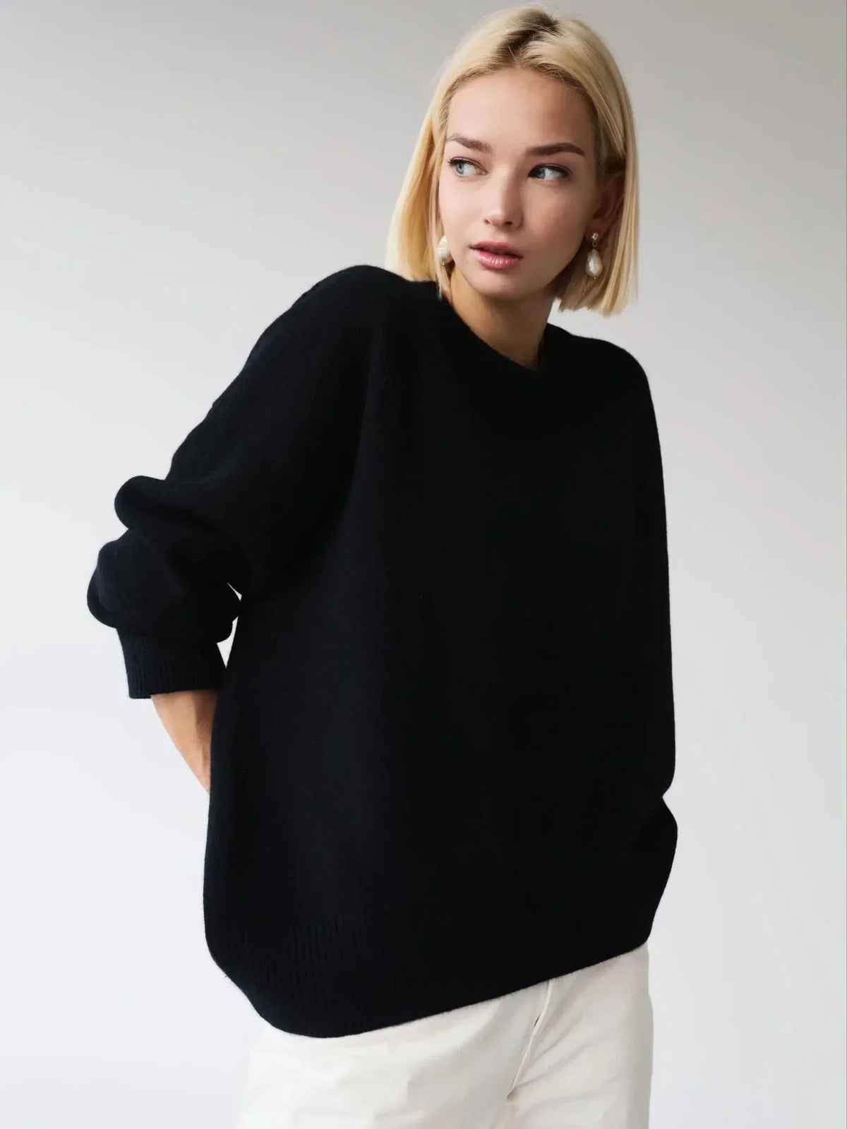 Women's Crew Neck Jumper with Oversized Fit – view 6