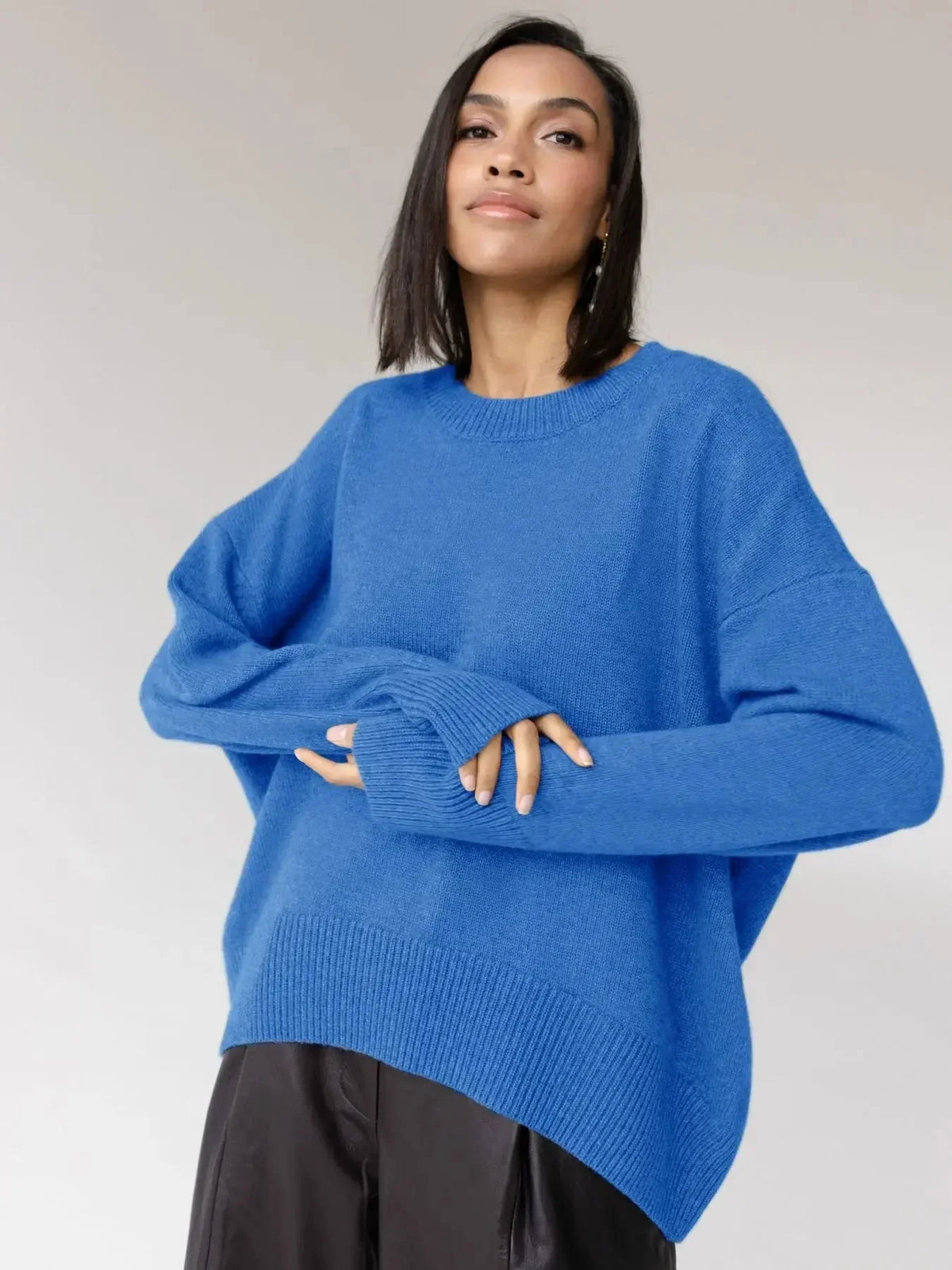 Women's Crew Neck Jumper with Oversized Fit – view 7
