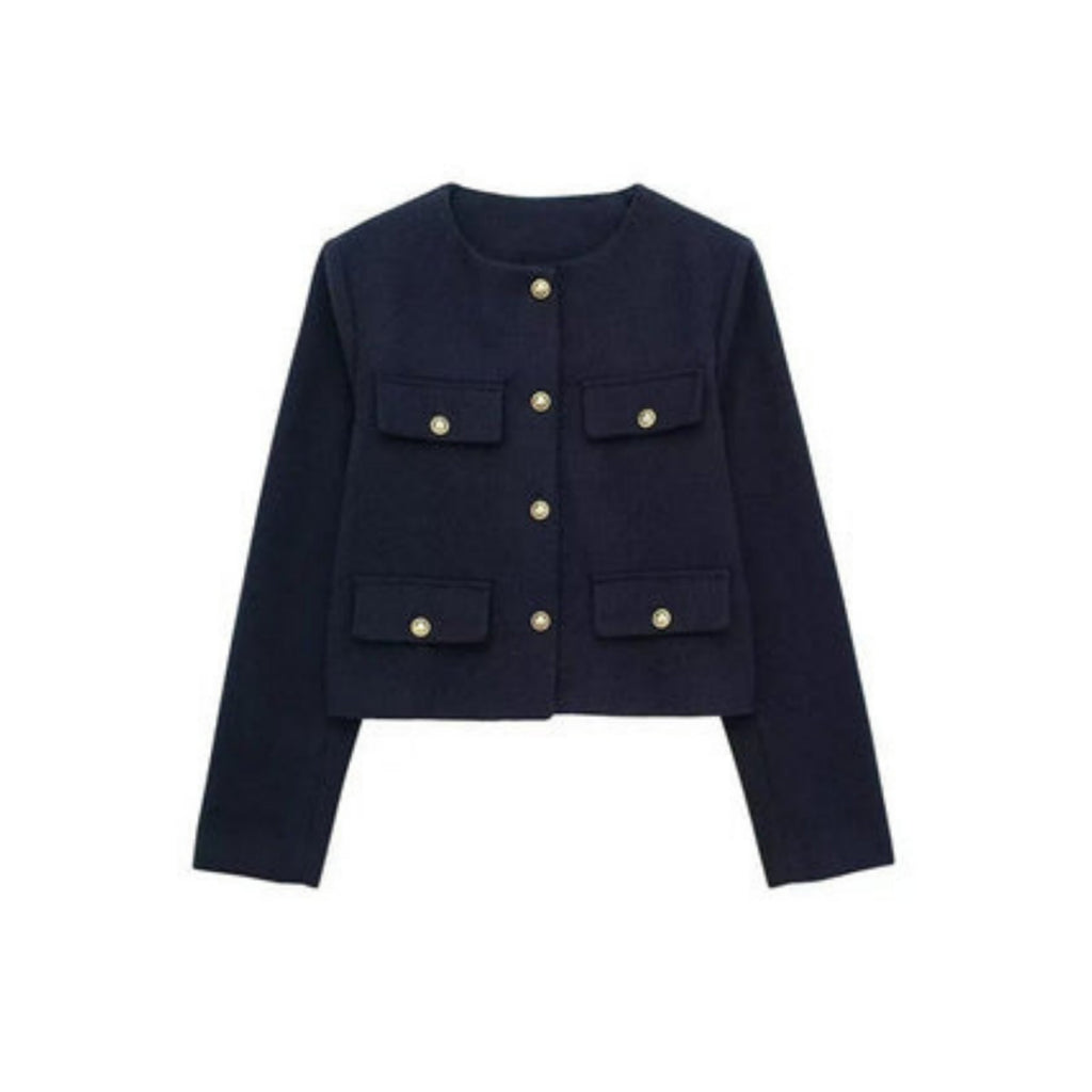 Women's Cropped Button-Front Jacket
