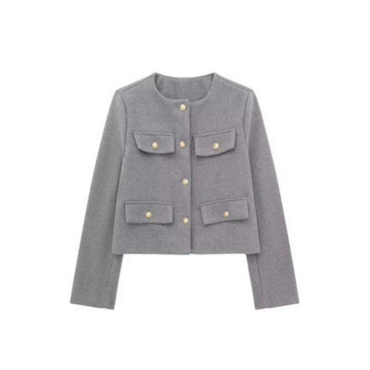 Women's Cropped Button-Front Jacket