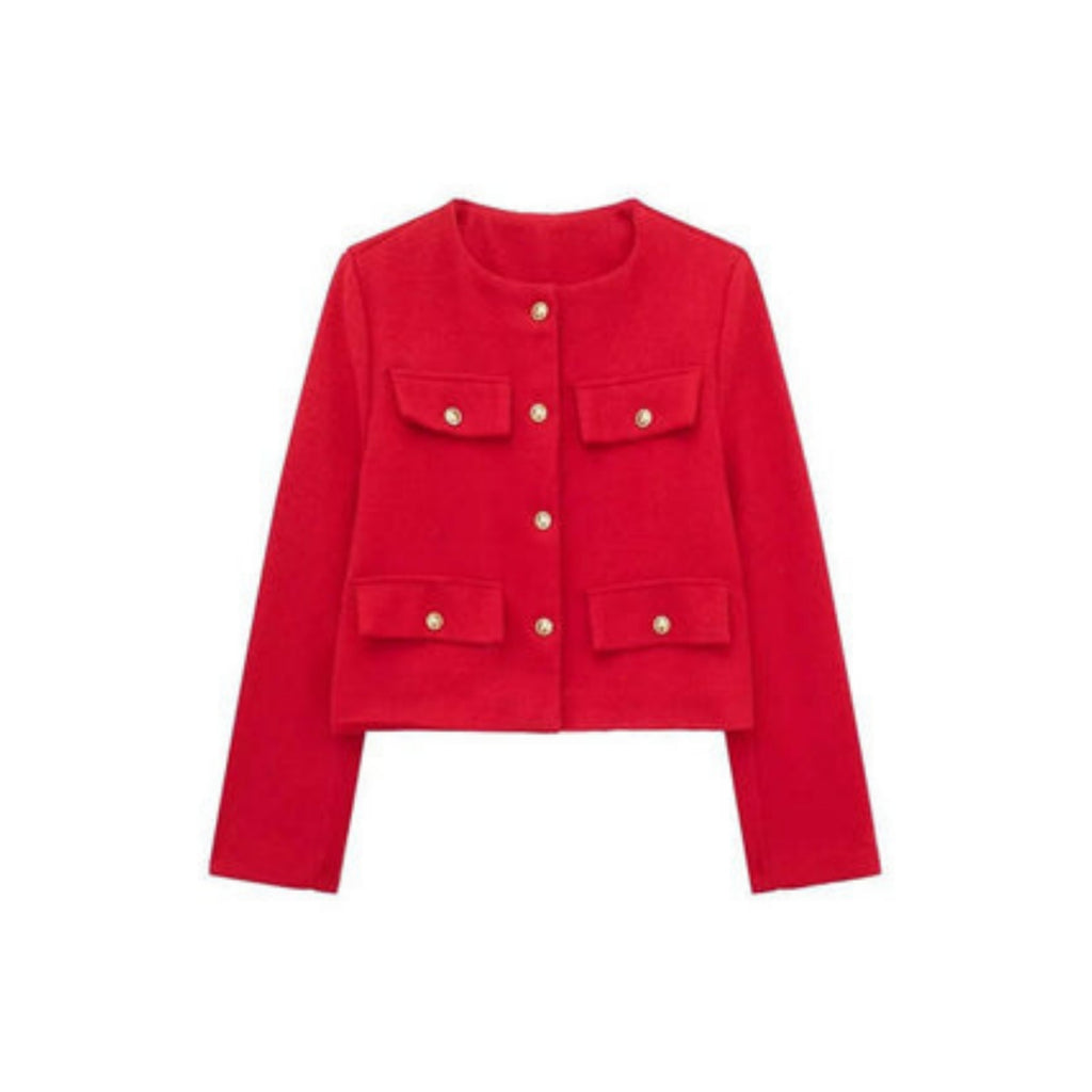 Women's Cropped Button-Front Jacket