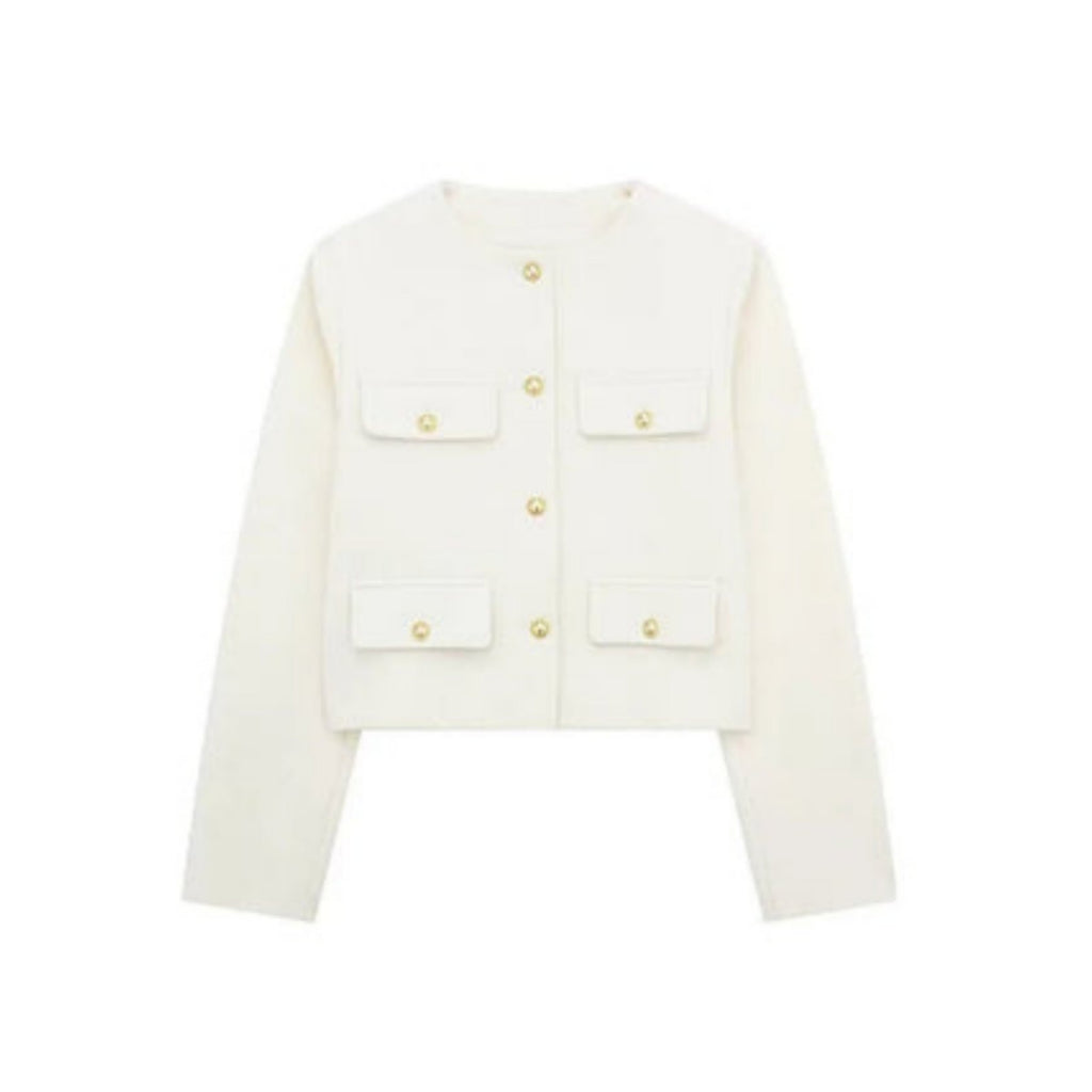 Women's Cropped Button-Front Jacket