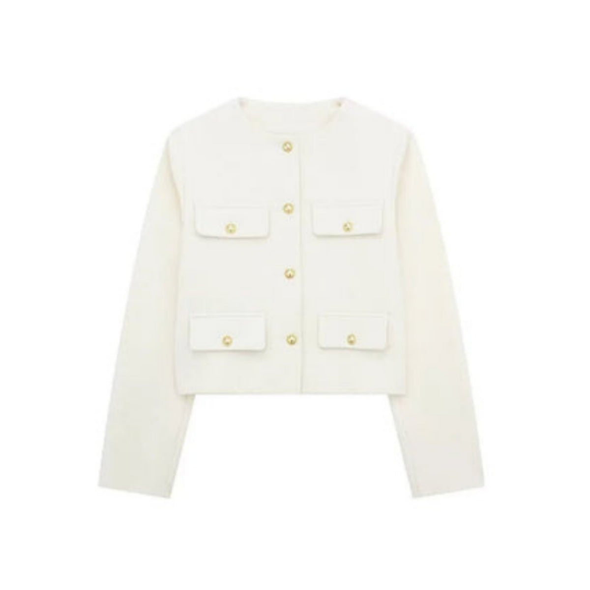 Women's Cropped Button-Front Jacket