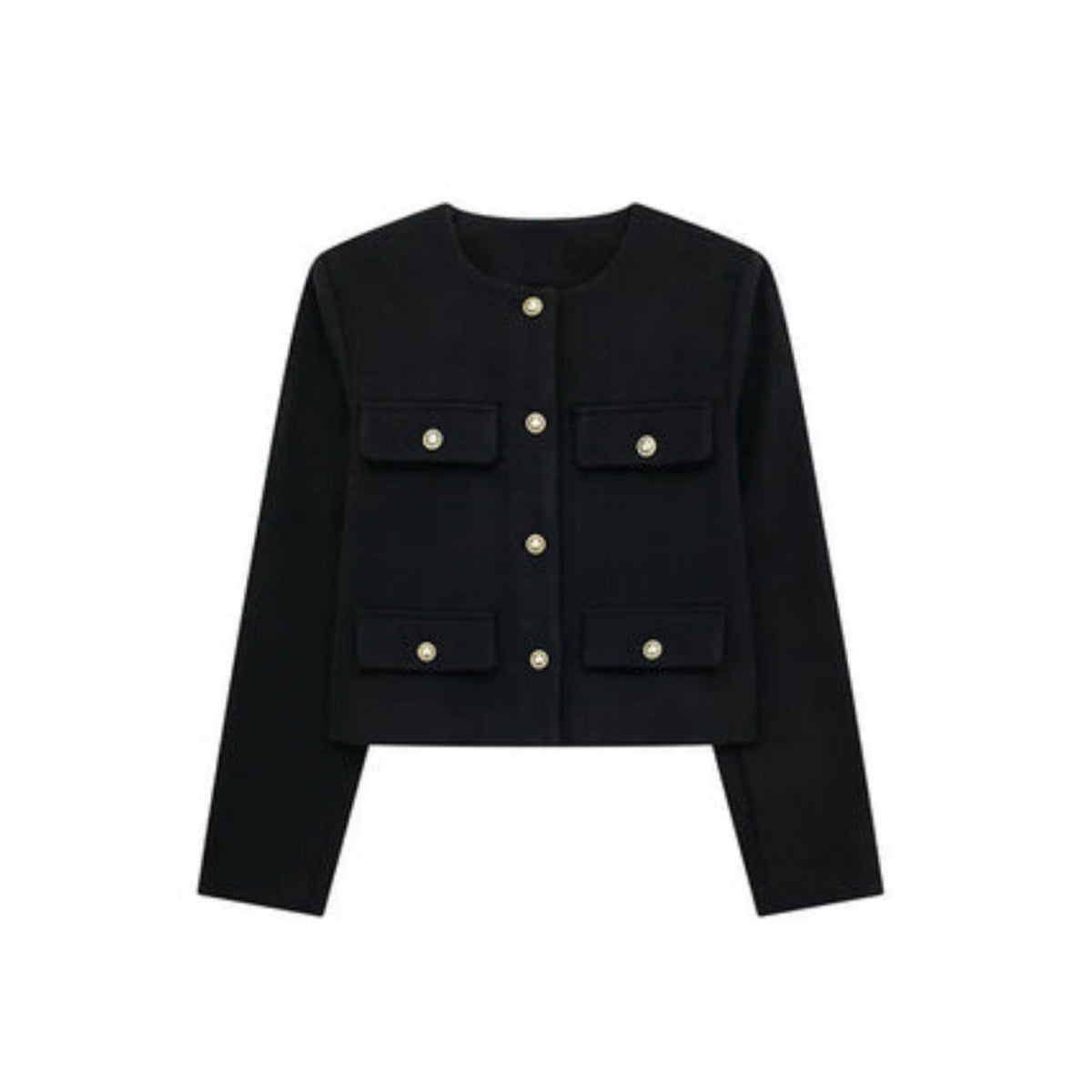 Women's Cropped Button-Front Jacket