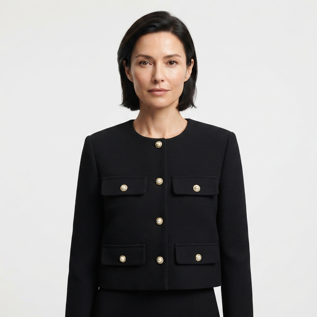 Women's Cropped Button-Front Jacket