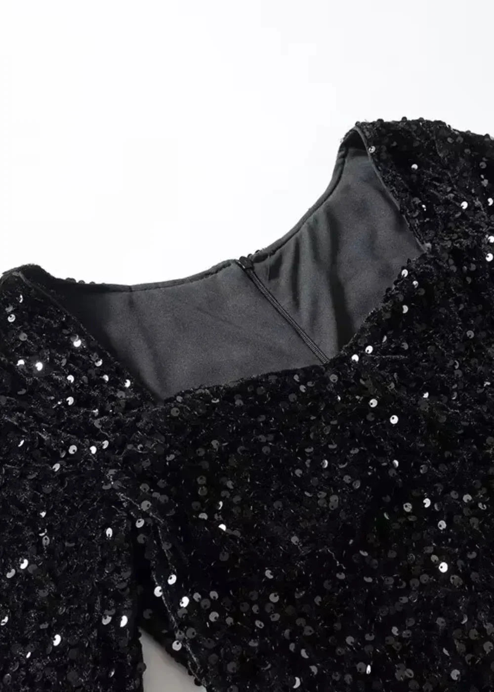Women's Glitter Mini Dress with Sweetheart Neckline – view 6