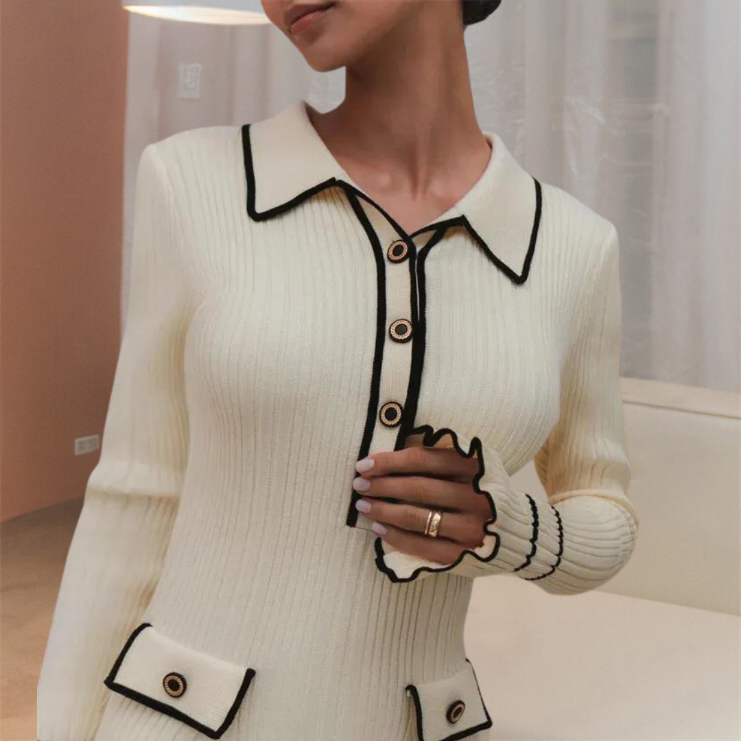 Women's Knitted Dress with Long Sleeves – view 3